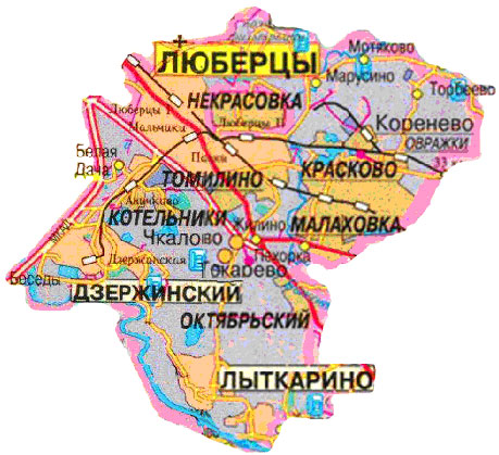 Грузоперевозки газелями Люберецкий район Карта