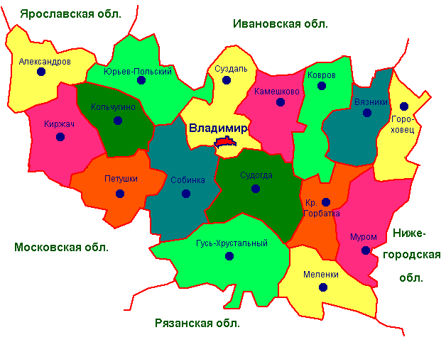 Районы Владимирской области