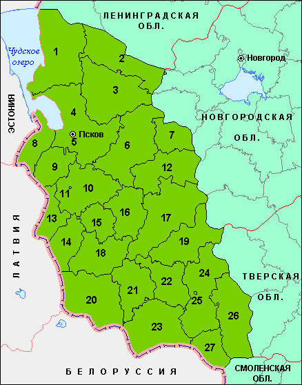 Районы Псковской области