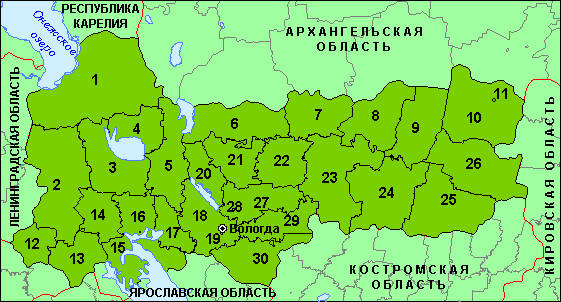 Районы Вологодской области